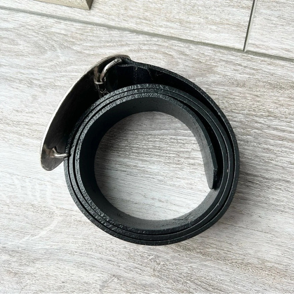 Cleo Black Silver Tone Leather Belt Made in Canada - Picture 13 of 16